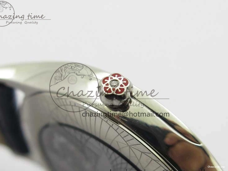 0412 Ladies’ De Ville Trésor Diamond Blue Dial Blue Fabric Watch OXF 1:1 Best Edition Swiss Quartz Upgraded 7892